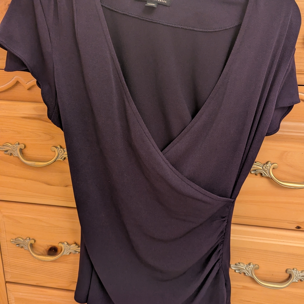 Banana Republic Deep Purple Wrap Blouse